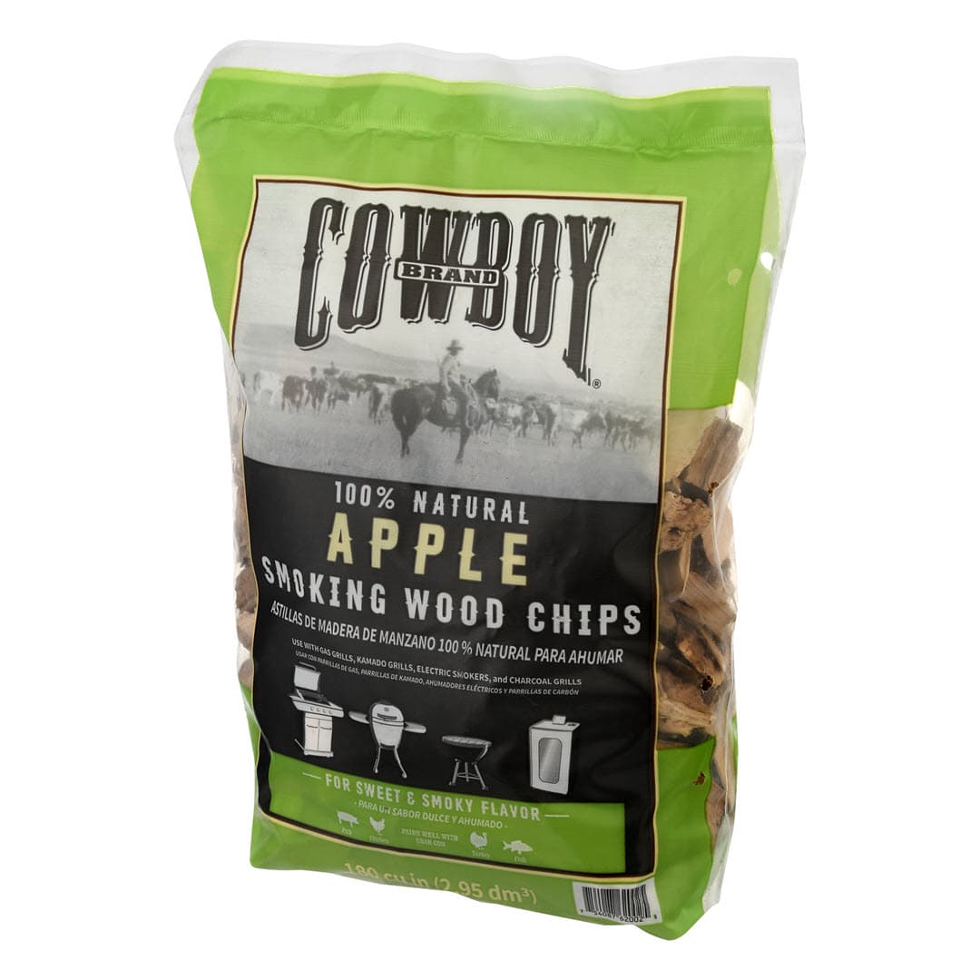 Right Facing Bag of Cowboy Apple Smoking Wood Chips