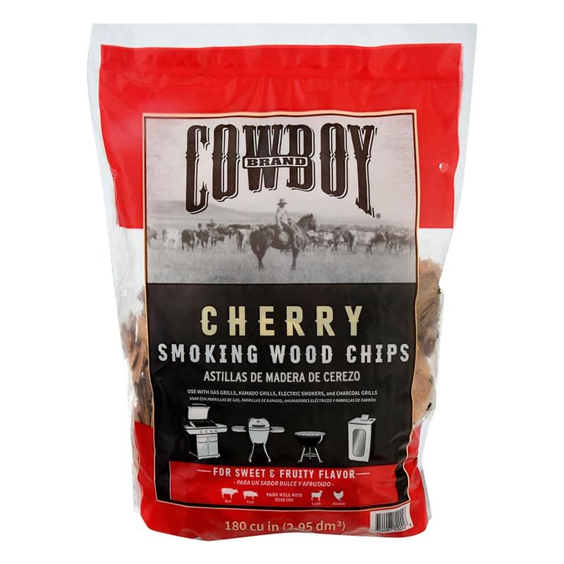 Bag of Cowboy 100% Natural Cherry Smoking Wood Chips, or cherry wood chips