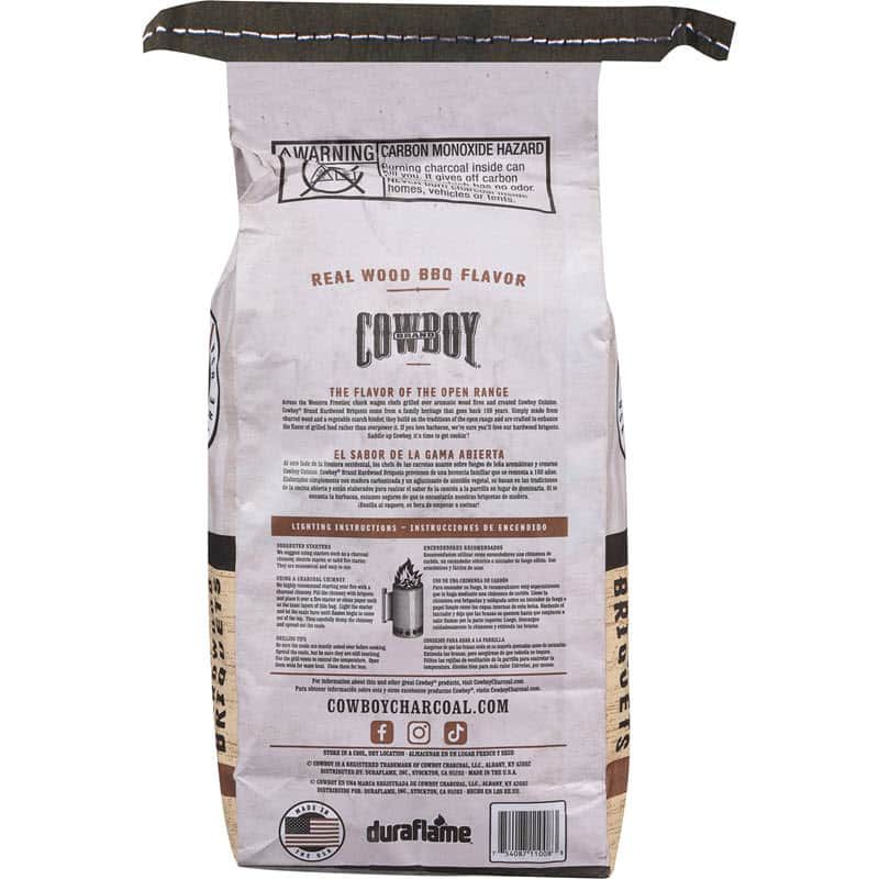 Cowboy Hardwood Briquets 8lb bag back