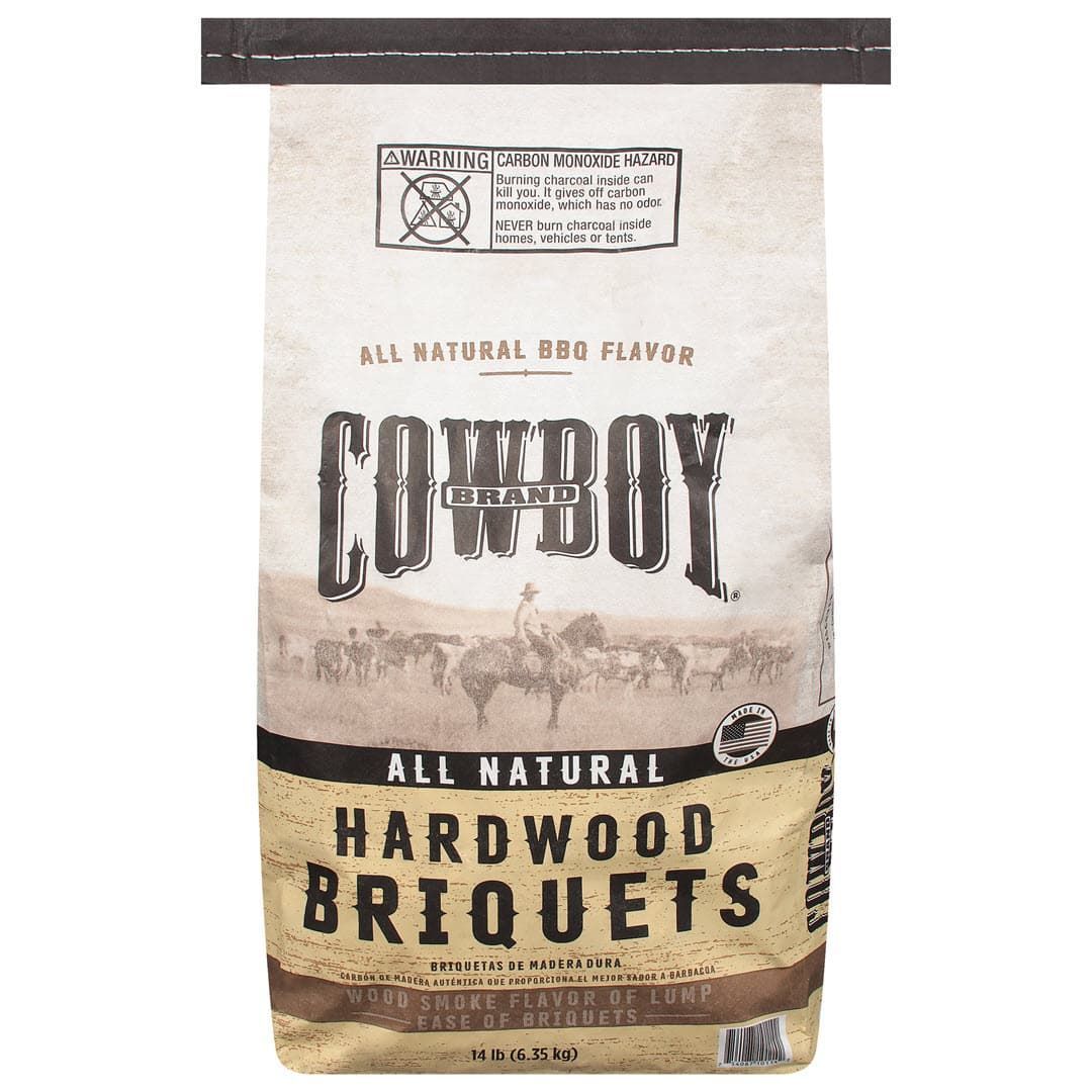 Cowboy Hardwood Briquets 14lb bag front