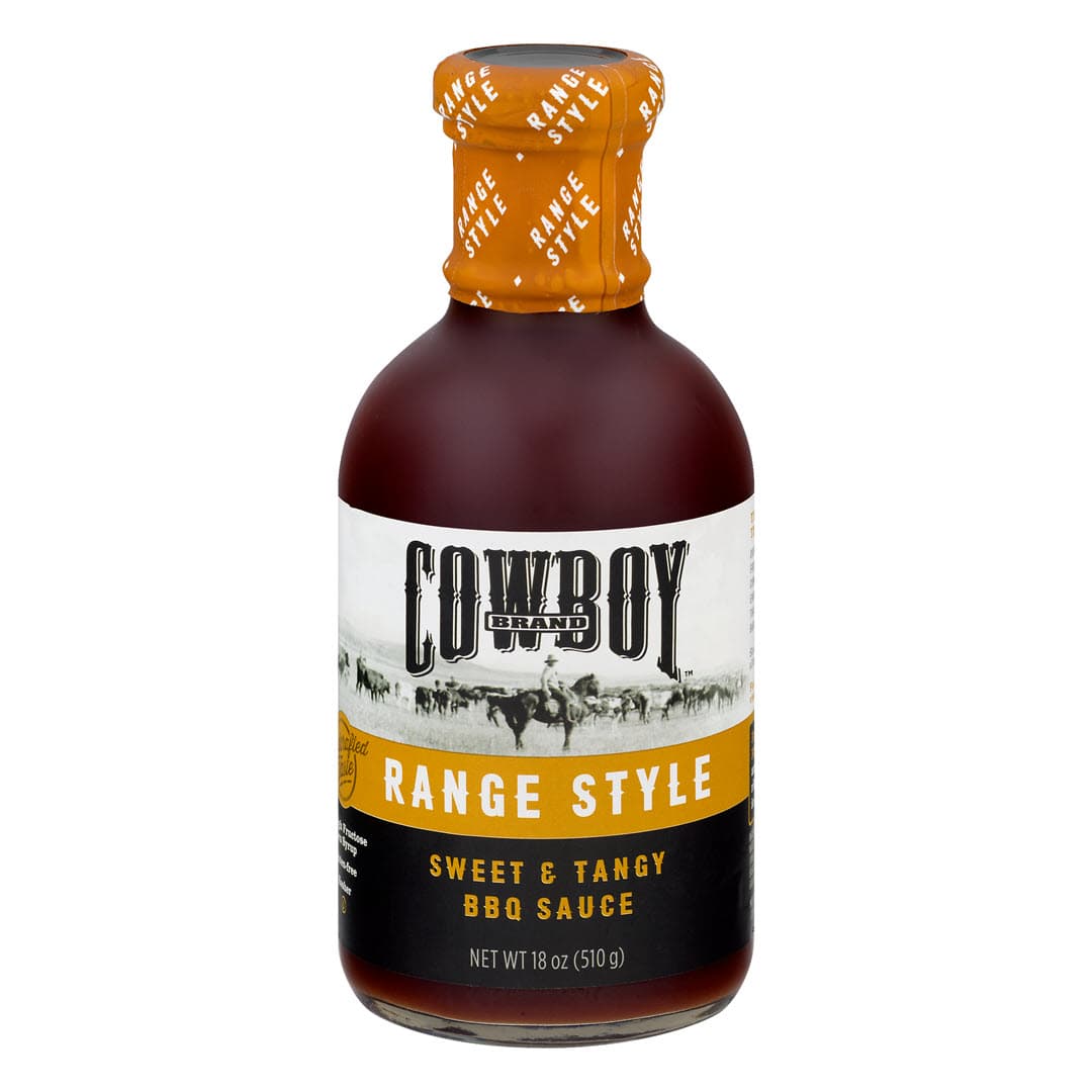 Bottle of Cowboy Range Style Sweet & Tangy BBQ Sauce