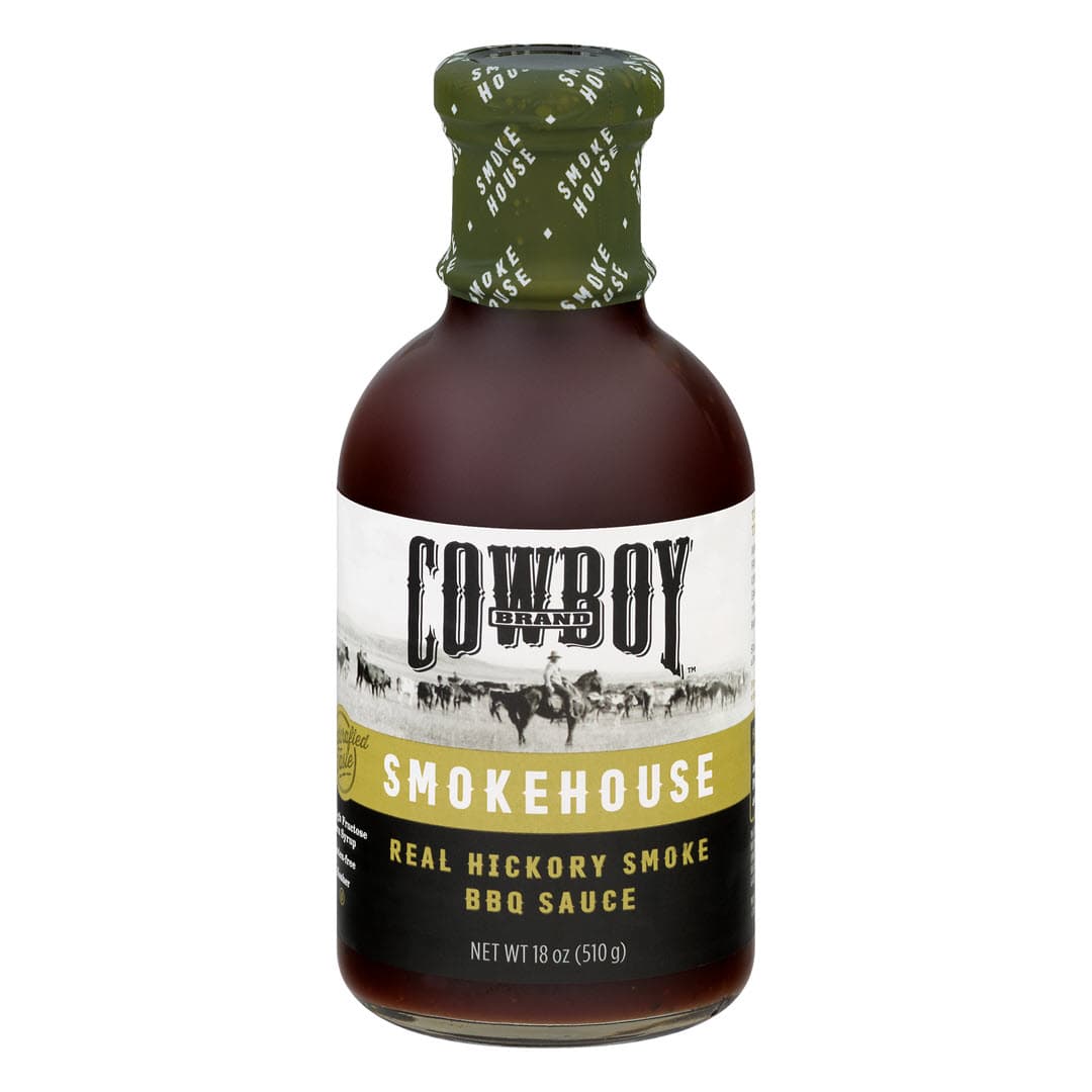 Bottle of Cowboy Smokehouse Real Hickory Smoke BBQ Sauce