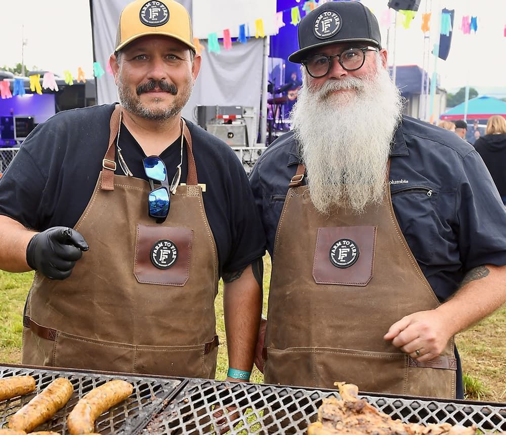 Cowboy Charcoal BBQ Team Pitmasters Matt Ruffino and Toby Breland of Farm to Fire BBQ