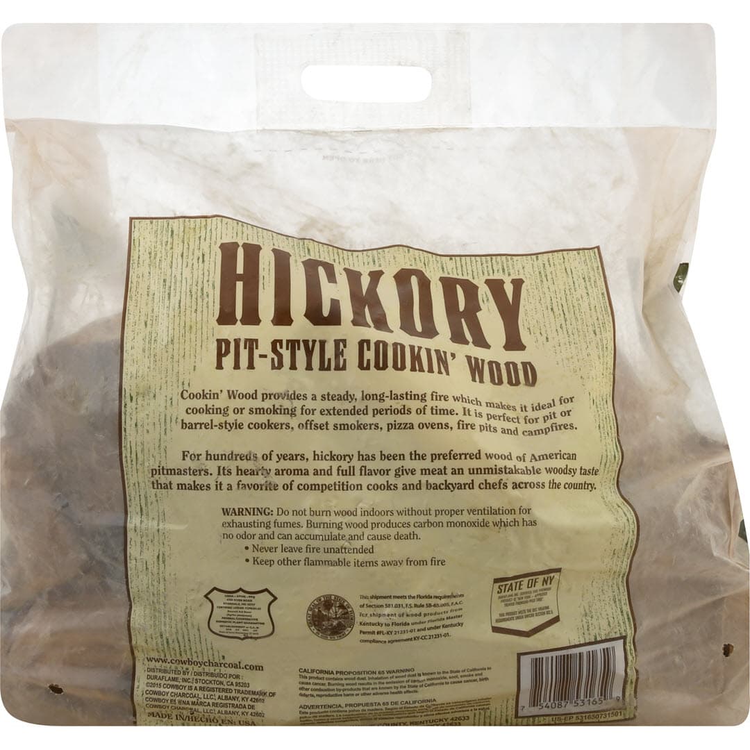 Cowboy Pit-Style Cookin' Wood  back of bag