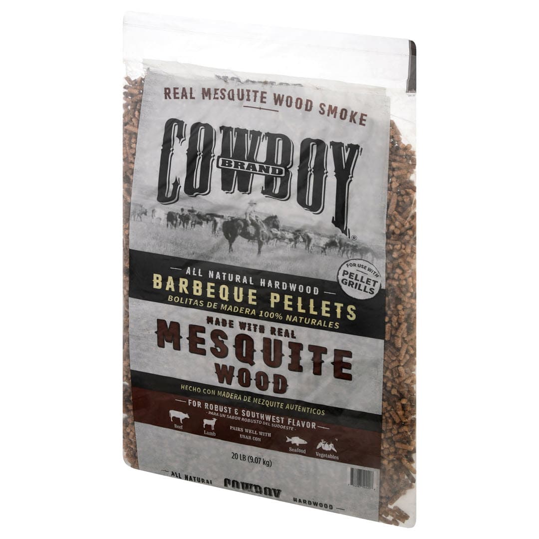 Right facing Bag of Cowboy Mesquite Barbecue Pellets