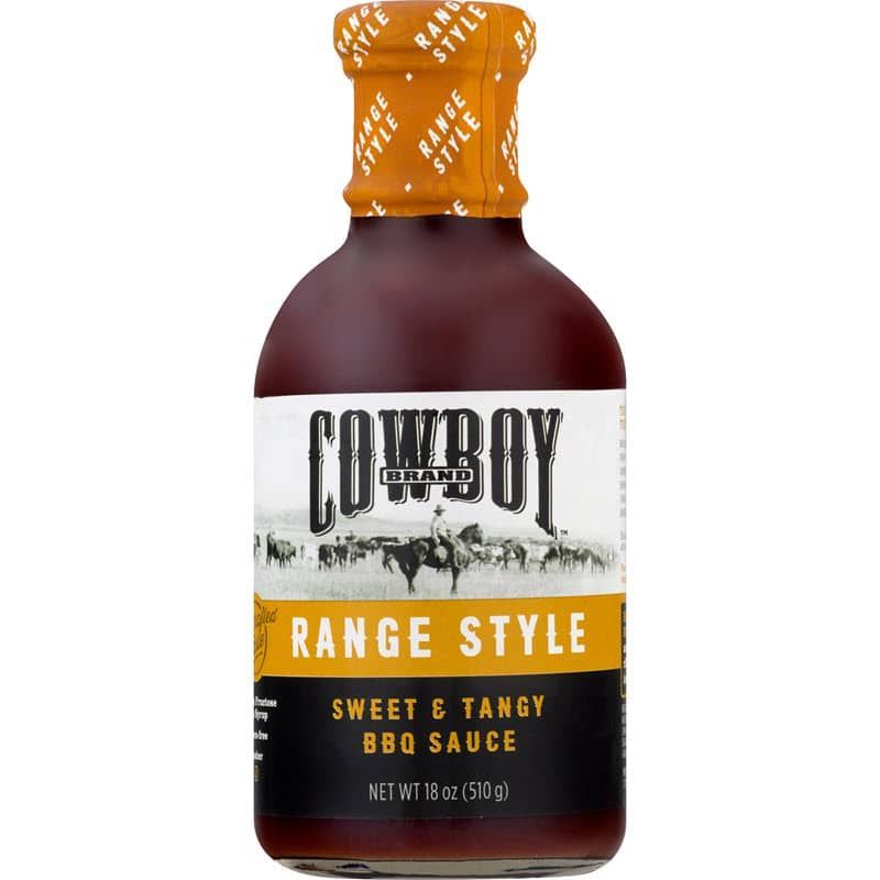 Bottle of Cowboy Range Style Sweet & Tangy BBQ Sauce