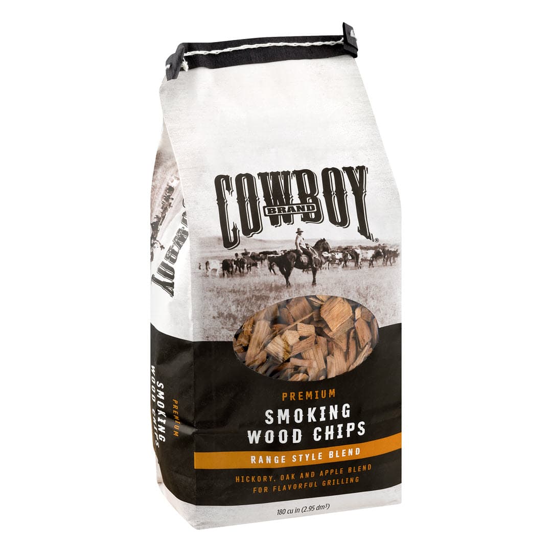 Left Facing Bag of Cowboy 100% Natural Range Style Smoking Wood Chips