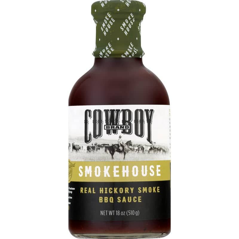 Bottle of Cowboy Smokehouse Real Hickory Smoke BBQ Sauce