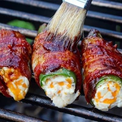 Bacon Wrapped BBQ Jalapeño Poppers