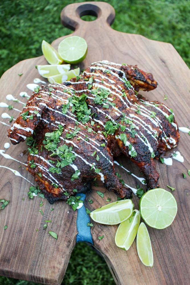 achiote lime pressed spatchcocked chicken