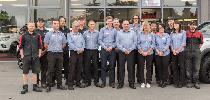 Ashburton Toyota dealership team for Mcdermid Auto Collective