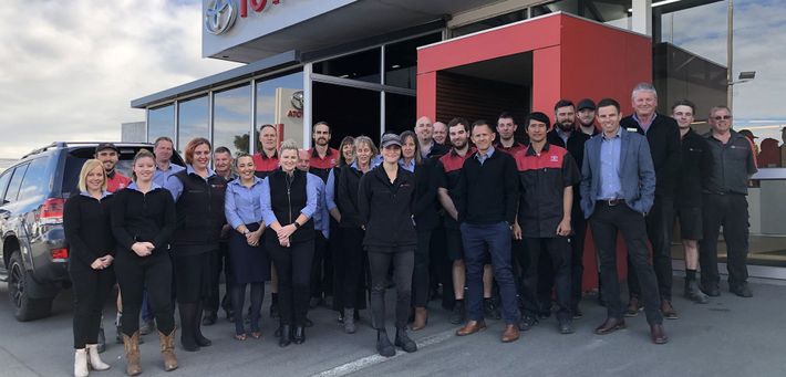 Blenheim Toyota dealership team for Mcdermid Auto Collective