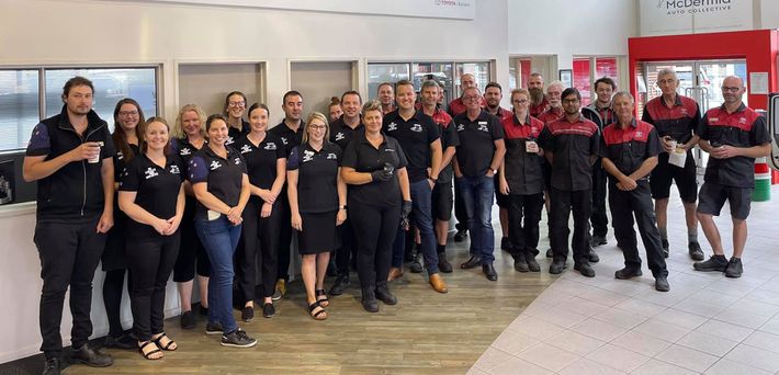 South Canterbury Toyota dealership team for Mcdermid Auto Collective