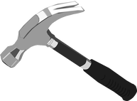 Picture of a hammer, a tool used by a typical builder for installations around the house.