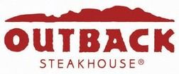The logo for outback steakhouse has a mountain in the background.