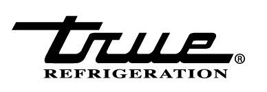 A black and white logo for true refrigeration on a white background.