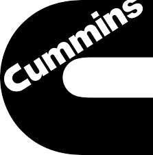 Red Cummins logo with a white