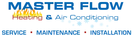 A logo for master flow heating and air conditioning