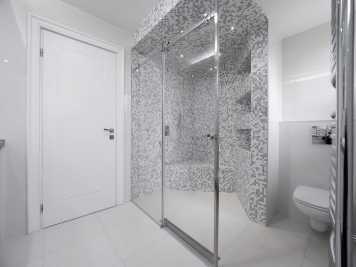 Gray Luxurious Bathroom — Hillsborough, NJ — Hillsborough Glass Company