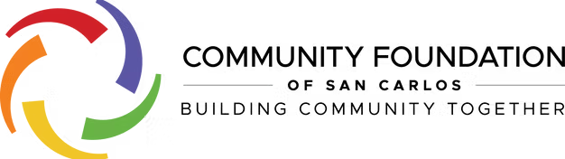 Community Foundation of San Carlos logo with colorful swirl symbol.