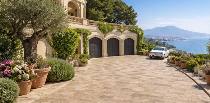 Pavimentazione Travertino Esterna Carrabile