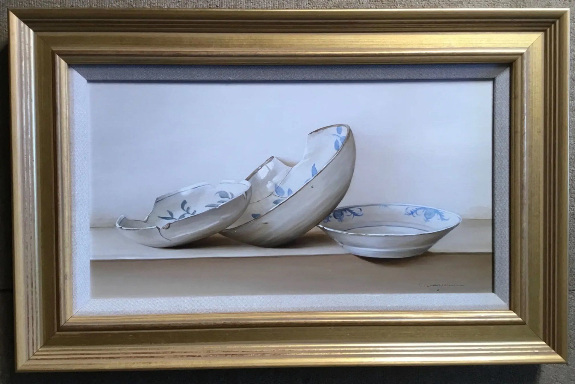 Boat painting framed