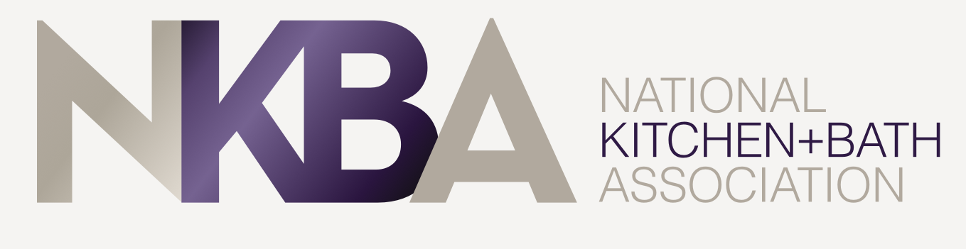 The logo for the national kitchen and bath association is purple and silver.