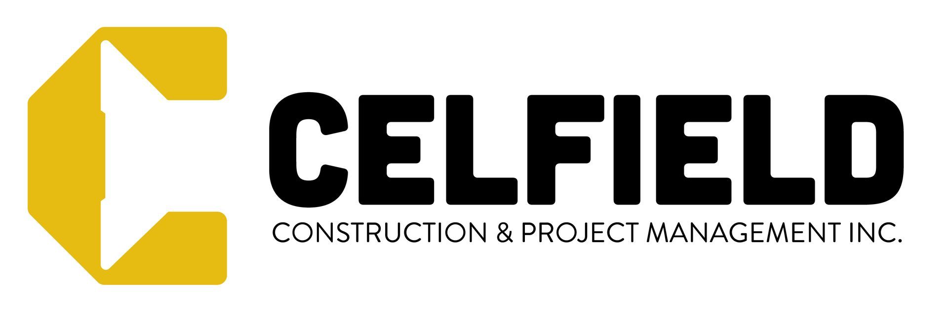 The logo for celfield construction and project management inc.