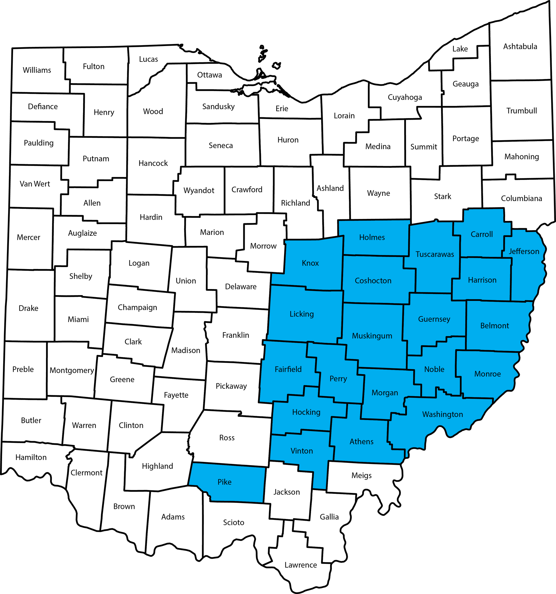 MEORC Member Counties Map