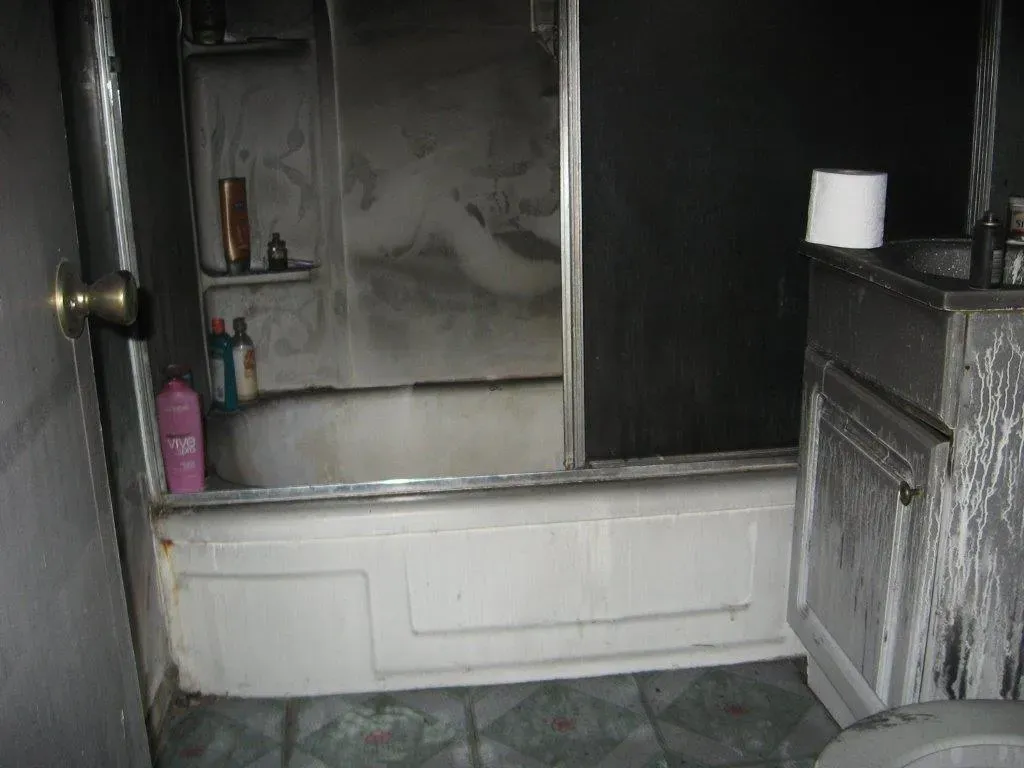 Burned Bathroom — Fishersville, VA — Arcam Construction Inc