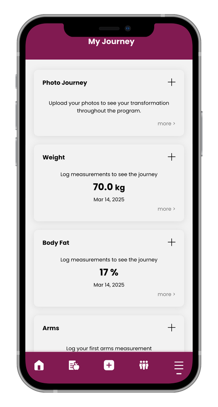 Smartphone app showing 