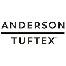 The logo for anderson tuftex is black and white.