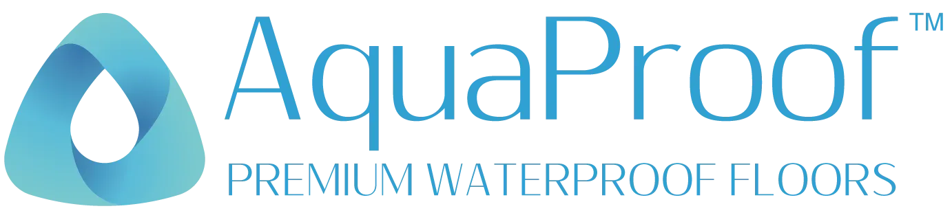 A logo for aquaproof premium waterproof floors