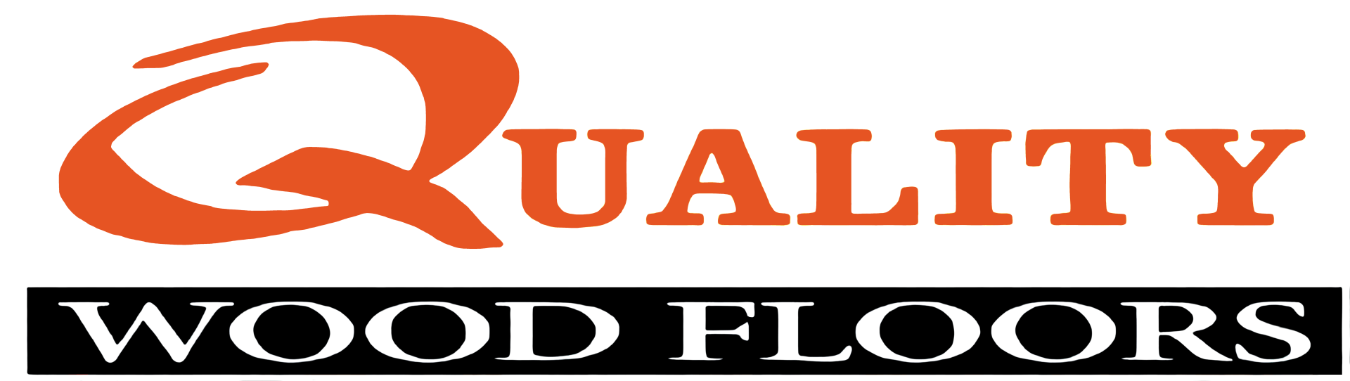 A logo for quality wood floors is shown on a white background.