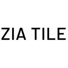 A black and white logo for zia tile on a white background.