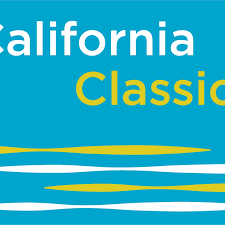 A blue sign that says california classic on it