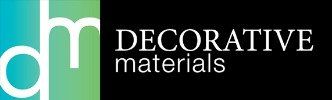 The logo for decorative materials is blue and green