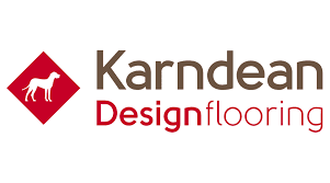 The logo for karndean design flooring has a dog on it.