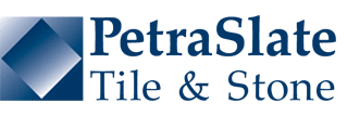 The logo for petra slate tile and stone