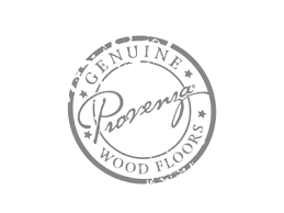 A genuine provence wood floors logo on a white background