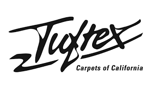 A black and white logo for tiger carpets of california