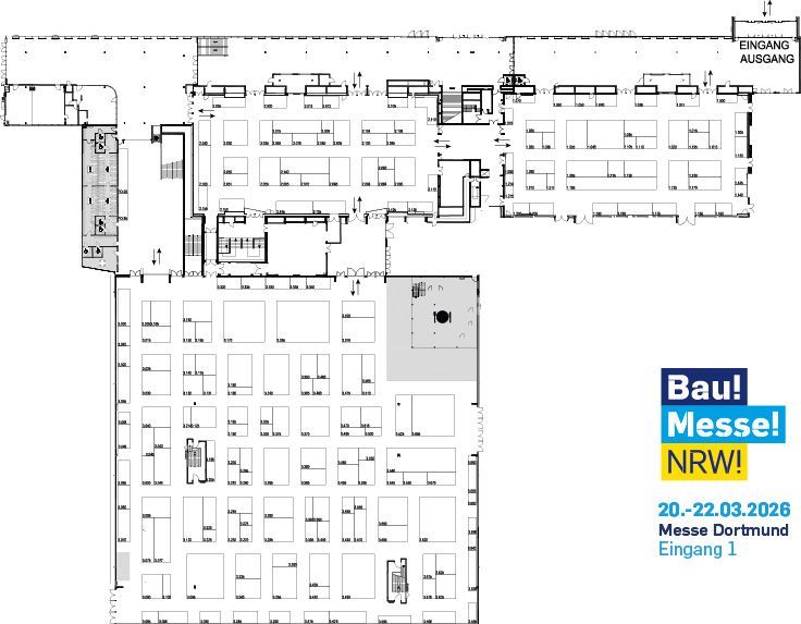 Zum Hallenplan für die Bau! Messe! NRW! 2026