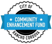 City of Rancho Cordova Community Enhancement Fund logo, blue and white seal.
