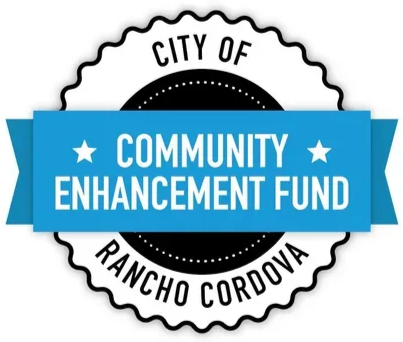 City of Rancho Cordova Community Enhancement Fund logo, blue and white seal.