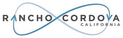 Rancho Cordova, California logo with blue infinity symbol.