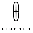 Lincoln emblem: vertical, symmetrical, black and white; elongated shape with horizontal lines, and the word 