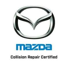 Mazda logo above blue text: 