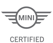 MINI Certified logo with a circle and wings, text 
