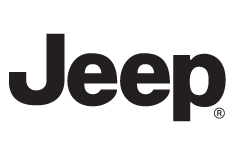 Jeep logo in black on a white background.