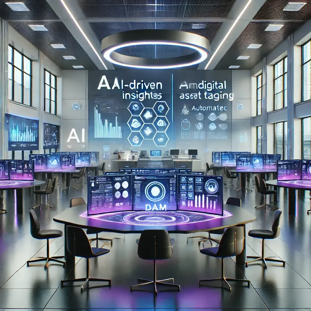 A visual showing AI optimization in DAM.